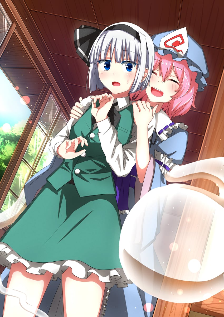 konpaku youmu and saigyouji yuyuko (touhou) drawn by shimotsuki_aoi