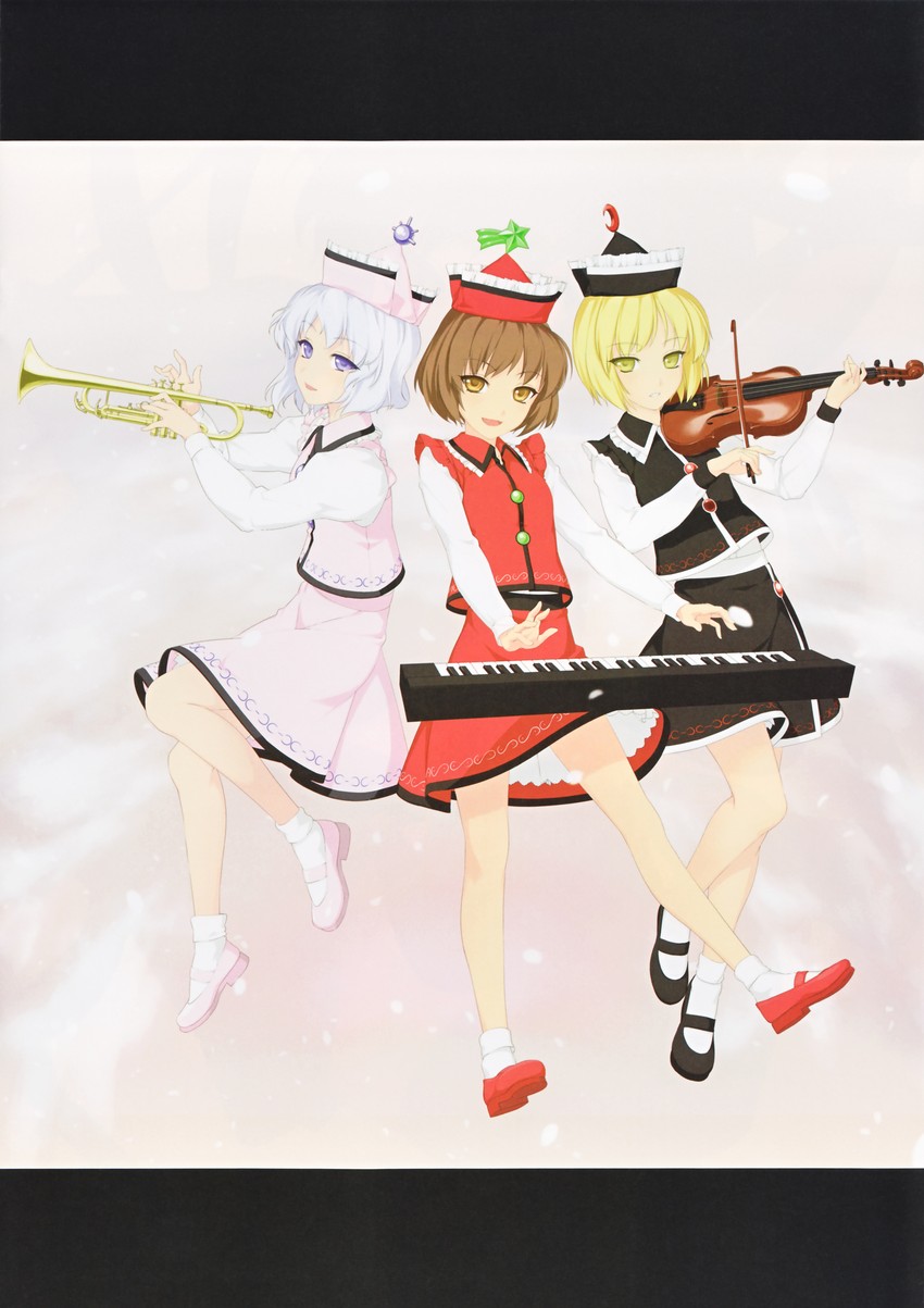 lunasa prismriver, merlin prismriver, and lyrica prismriver (touhou) drawn by rokuwata_tomoe