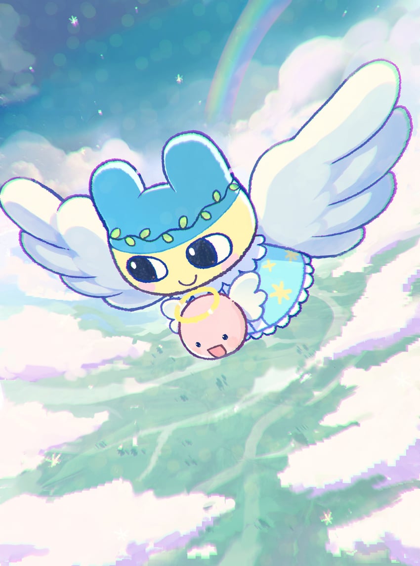 maruten and mame-el (tamagotchi and 1 more) drawn by 1119mna