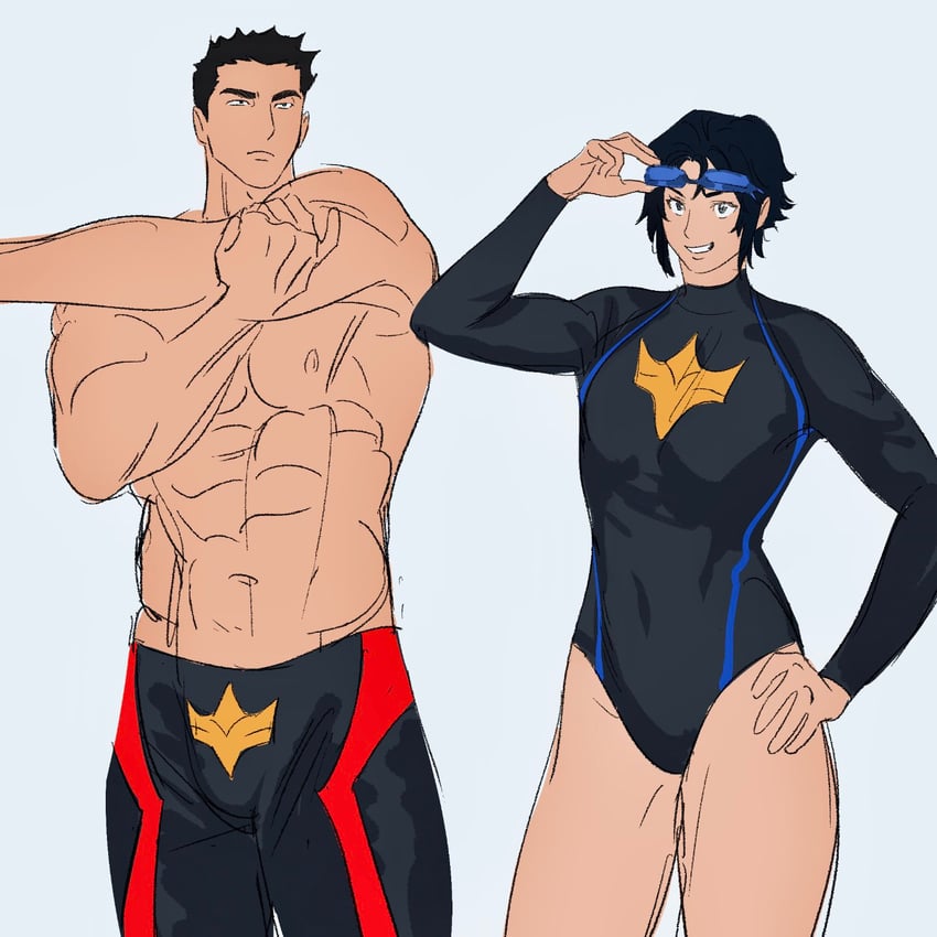ao isami and hibiki rio (yuuki bakuhatsu bang bravern) drawn by haohaoci