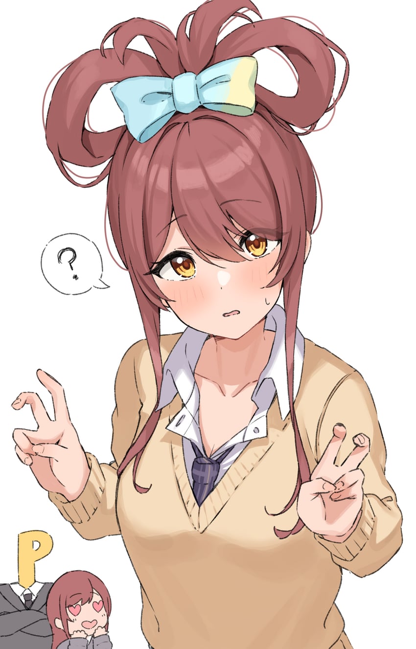 producer, p-head producer, osaki amana, and osaki tenka (idolmaster and 1 more) drawn by wanimaru