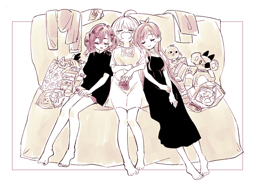 yumemi riamu, sunazuka akira, tsujino akari, and ringorou (idolmaster and 1 more) drawn by ito_(8itokuzu8)