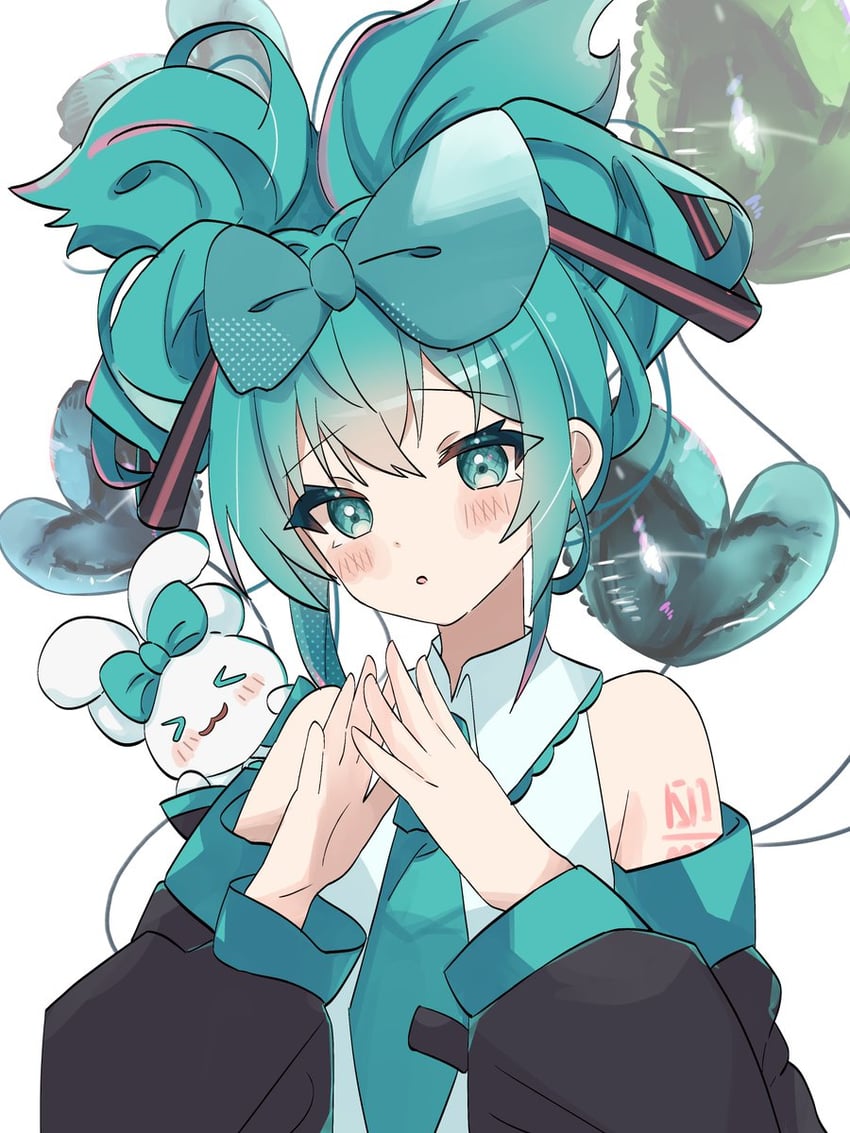 hatsune miku, cinnamoroll, and cinnamiku (vocaloid and 2 more) drawn by coco_irasuto