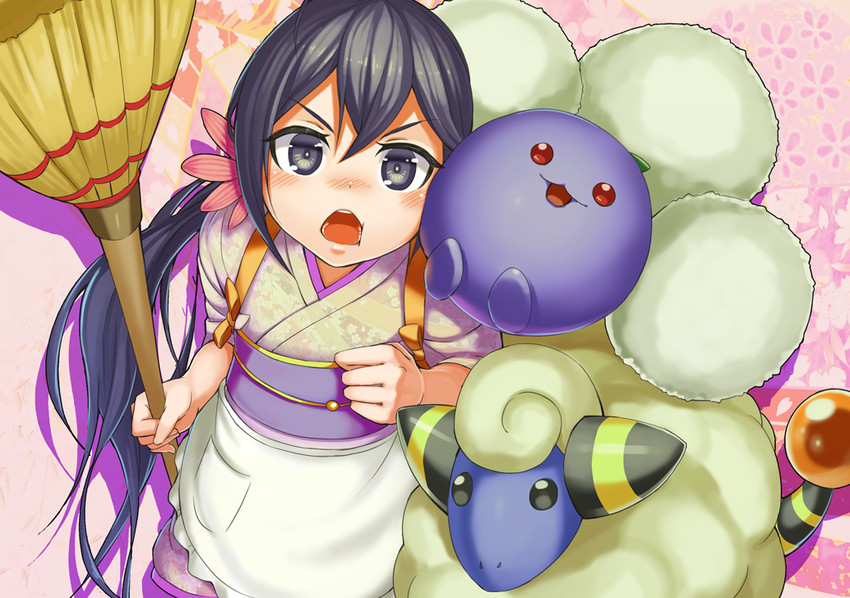 akebono, jumpluff, and mareep (kantai collection and 1 more) drawn by seramikku