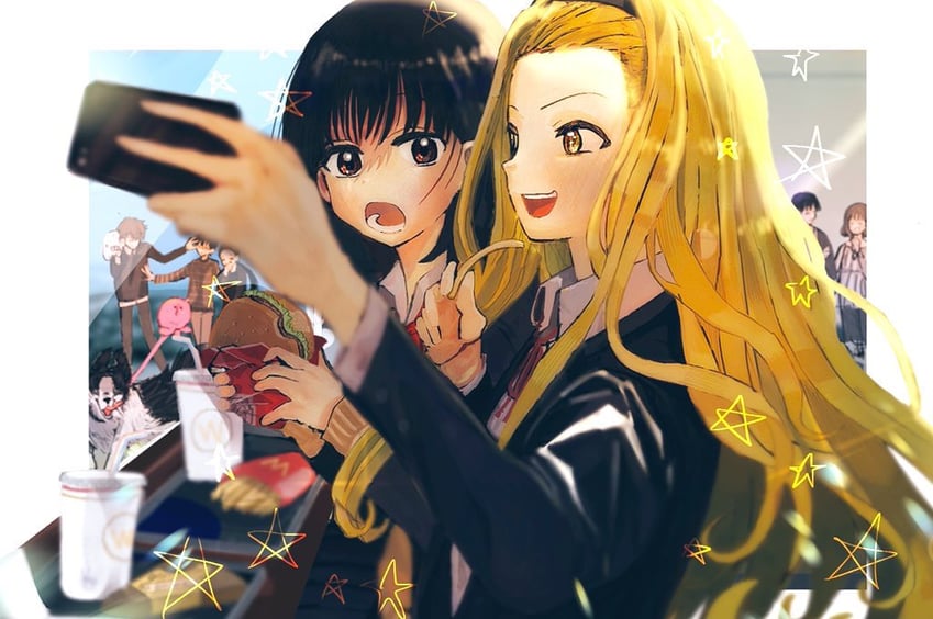 kuze shizuka, takopii, kirarazaka marina, azuma naoki, chappy, and 4 more (takopii no genzai) drawn by huyuno_touji