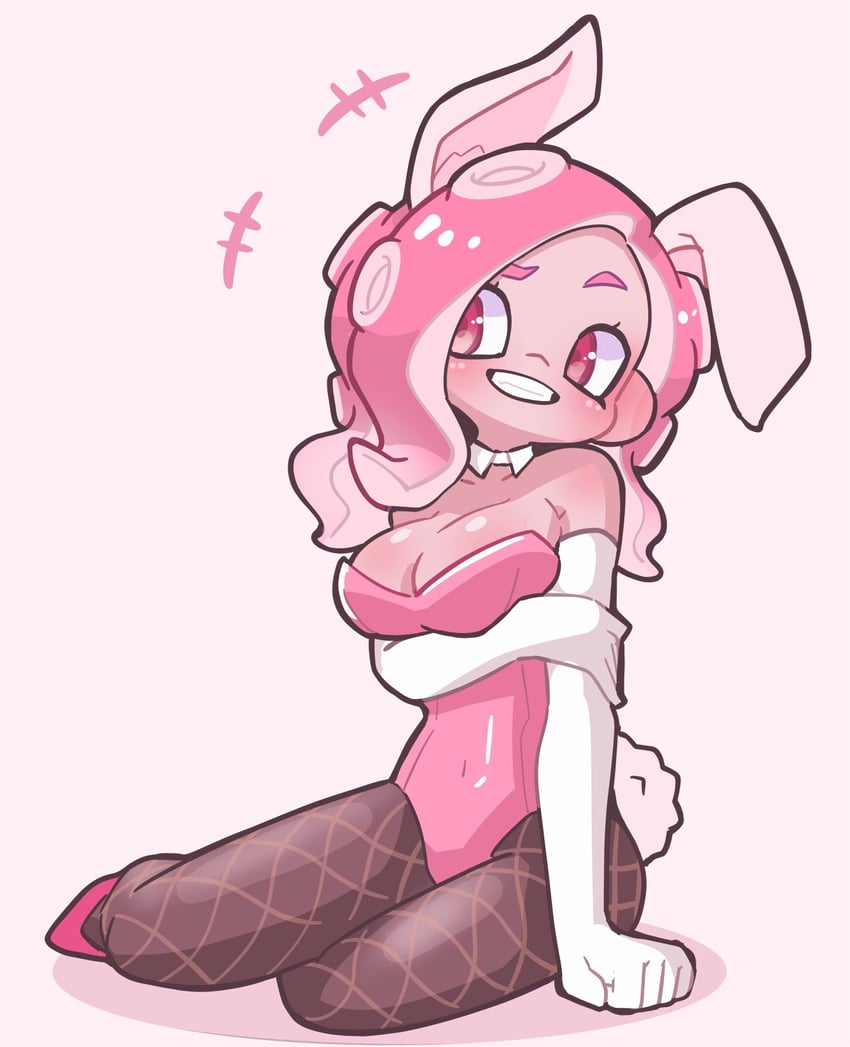 octoling player character and octoling girl (splatoon) drawn by hekoningyou_(waraningyou)