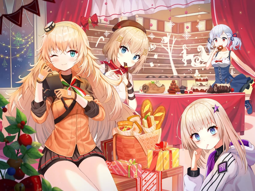 dinergate, spas-12, aa-12, s.a.t.8, and fnc (girls' frontline) drawn by niji_(rudduf232)