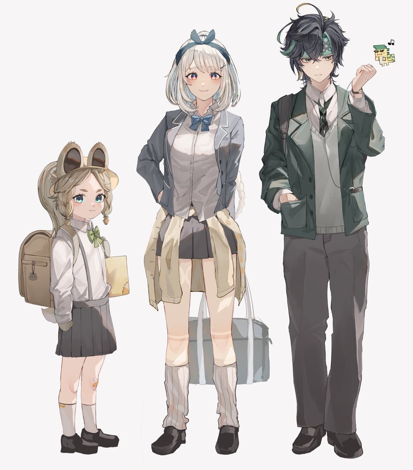 mualani, kinich, kachina, and ajaw (genshin impact) drawn by koumimi