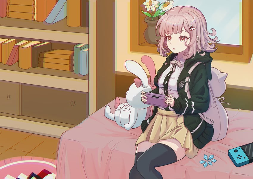 nanami chiaki and monomi (danganronpa and 1 more) drawn by lu_lu_(pixiv_37083046)