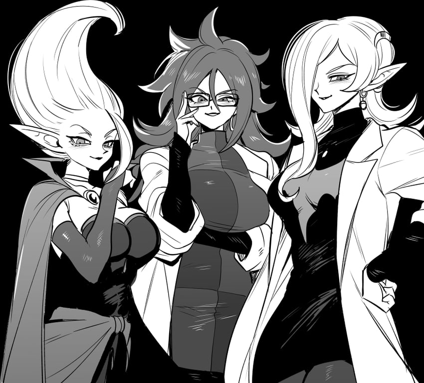 android 21, towa, and dr. arinsu (dragon ball and 3 more) drawn by nanika_(nnkgh)