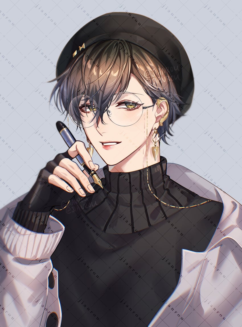 ike eveland (nijisanji and 1 more) drawn by rourouki