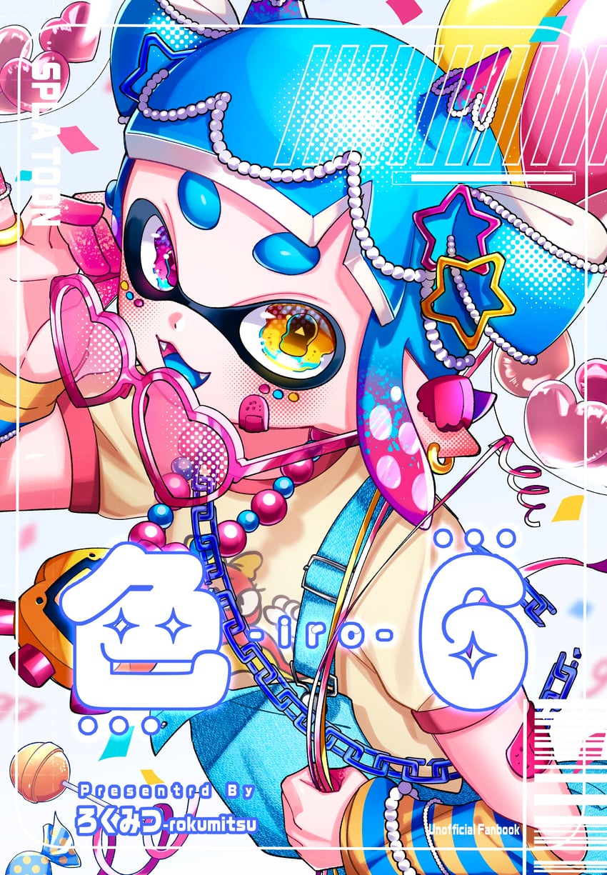 inkling player character and inkling girl (splatoon) drawn by 6roku_6roku
