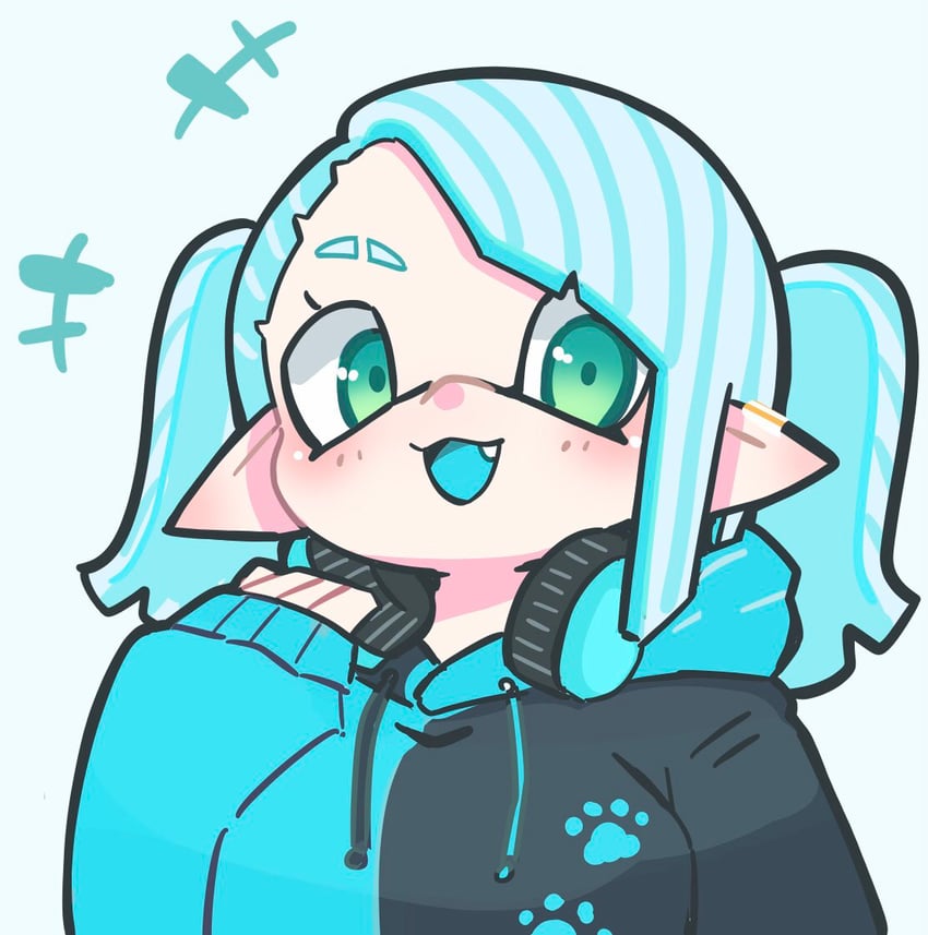 inkling player character and inkling girl (splatoon) drawn by hekoningyou_(waraningyou)