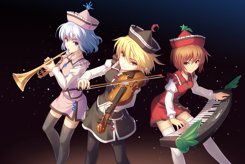 lunasa prismriver, merlin prismriver, and lyrica prismriver (touhou) drawn by athrun1120