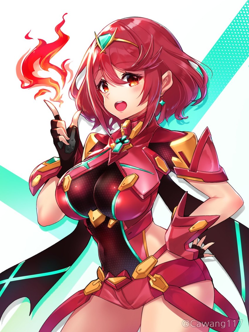 pyra (xenoblade chronicles and 1 more) drawn by cawang
