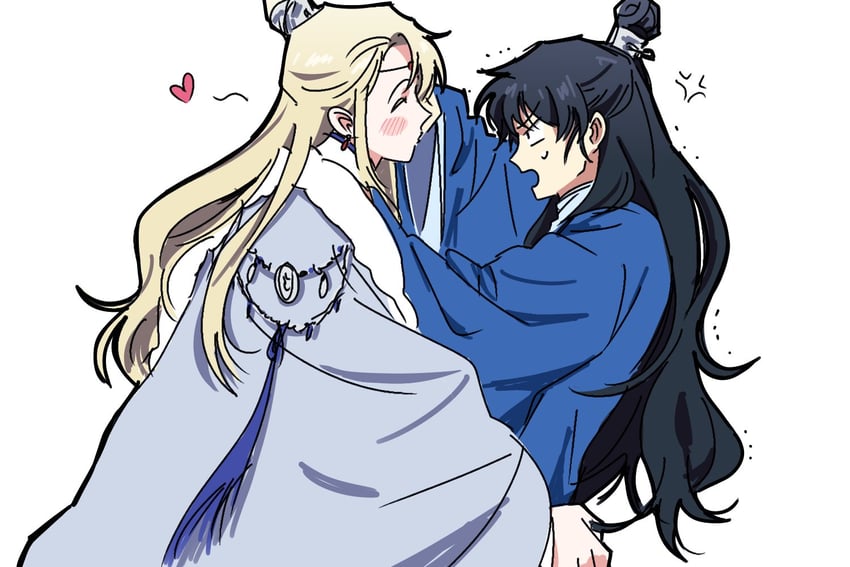 xue meng and mei hanxue (erha he ta de bai mao shizun) drawn by bujang