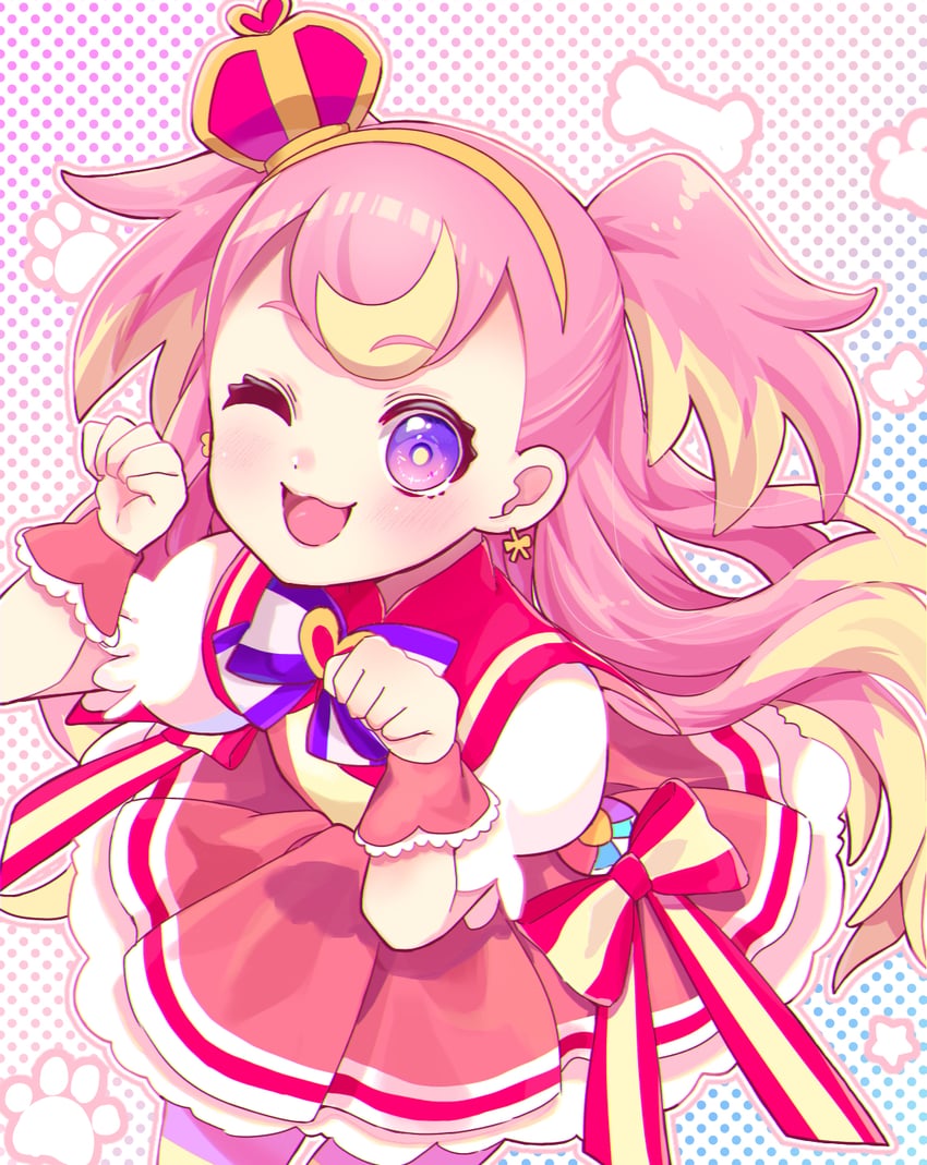 inukai komugi and cure wonderful (precure and 1 more) drawn by te!