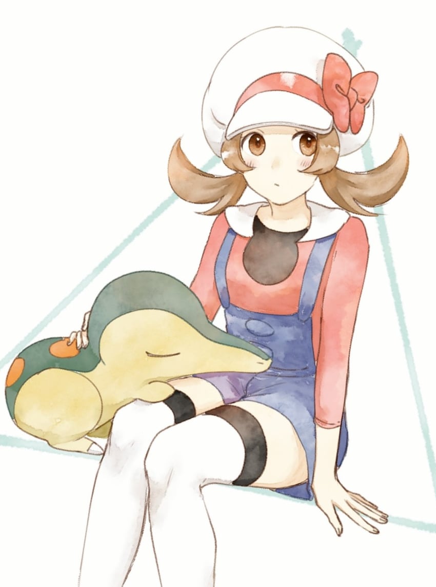 lyra and cyndaquil (pokemon and 1 more) drawn by asuka_rkgk
