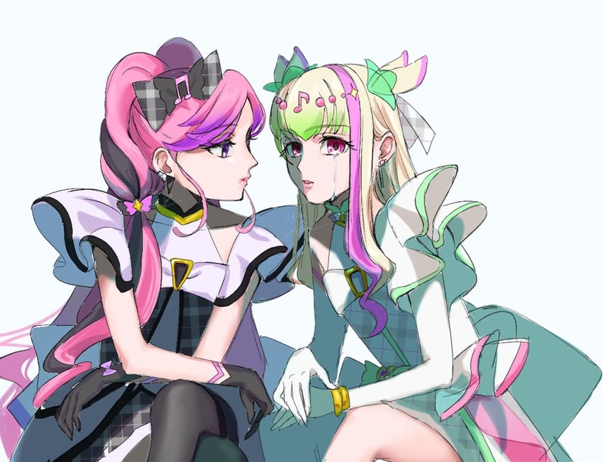 cure zukyuun and cure kiss (precure and 1 more) drawn by htr_it