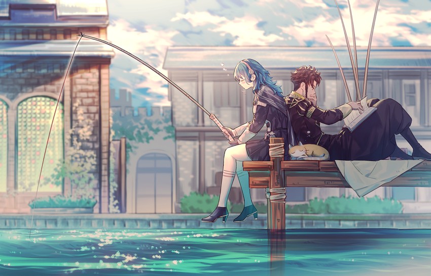 female byleth and claude von riegan (fire emblem and 1 more) drawn by zhihaiwusheng