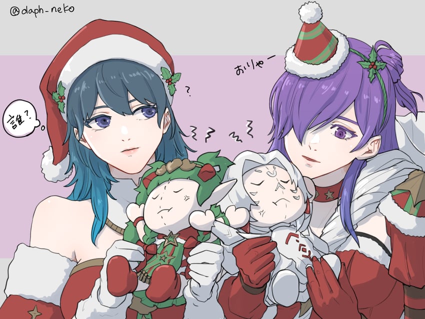 female byleth, sothis, female shez, and arval (fire emblem and 3 more) drawn by daph_neko