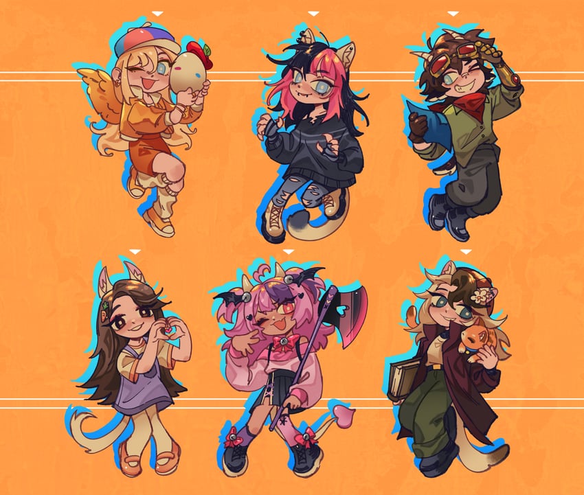 ironmouse, tubbo, nihachu, tinakitten, pomme, and 3 more (vshojo and 2 more) drawn by cyani07
