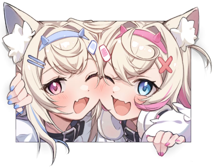fuwawa abyssgard and mococo abyssgard (hololive and 1 more) drawn by vyolfers