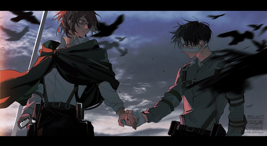 levi and hange zoe (shingeki no kyojin) drawn by ss_un17