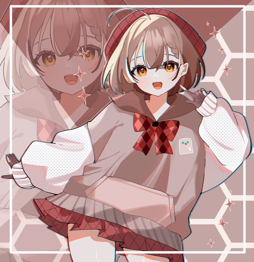 nanashi mumei and friend (hololive and 1 more) drawn by hana20000920