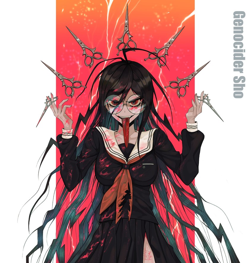 fukawa toko and genocider shou (danganronpa and 1 more) drawn by peosi_(percy)