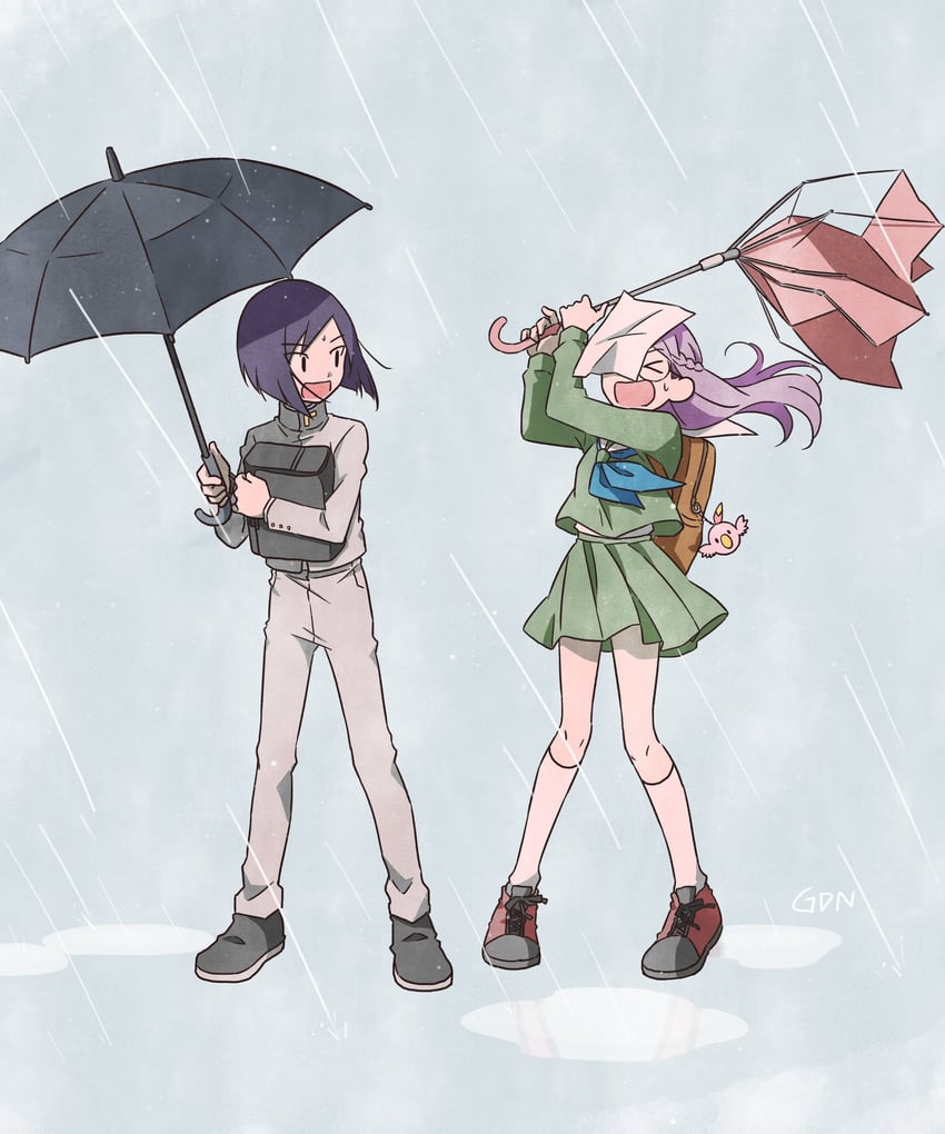 inoue miyako and ichijouji ken (digimon and 1 more) drawn by gdn0522