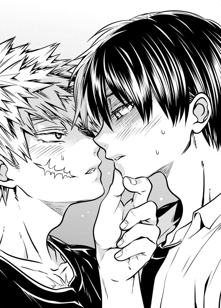 bakugou katsuki and todoroki shoto (boku no hero academia) drawn by ikuhashi_muiko