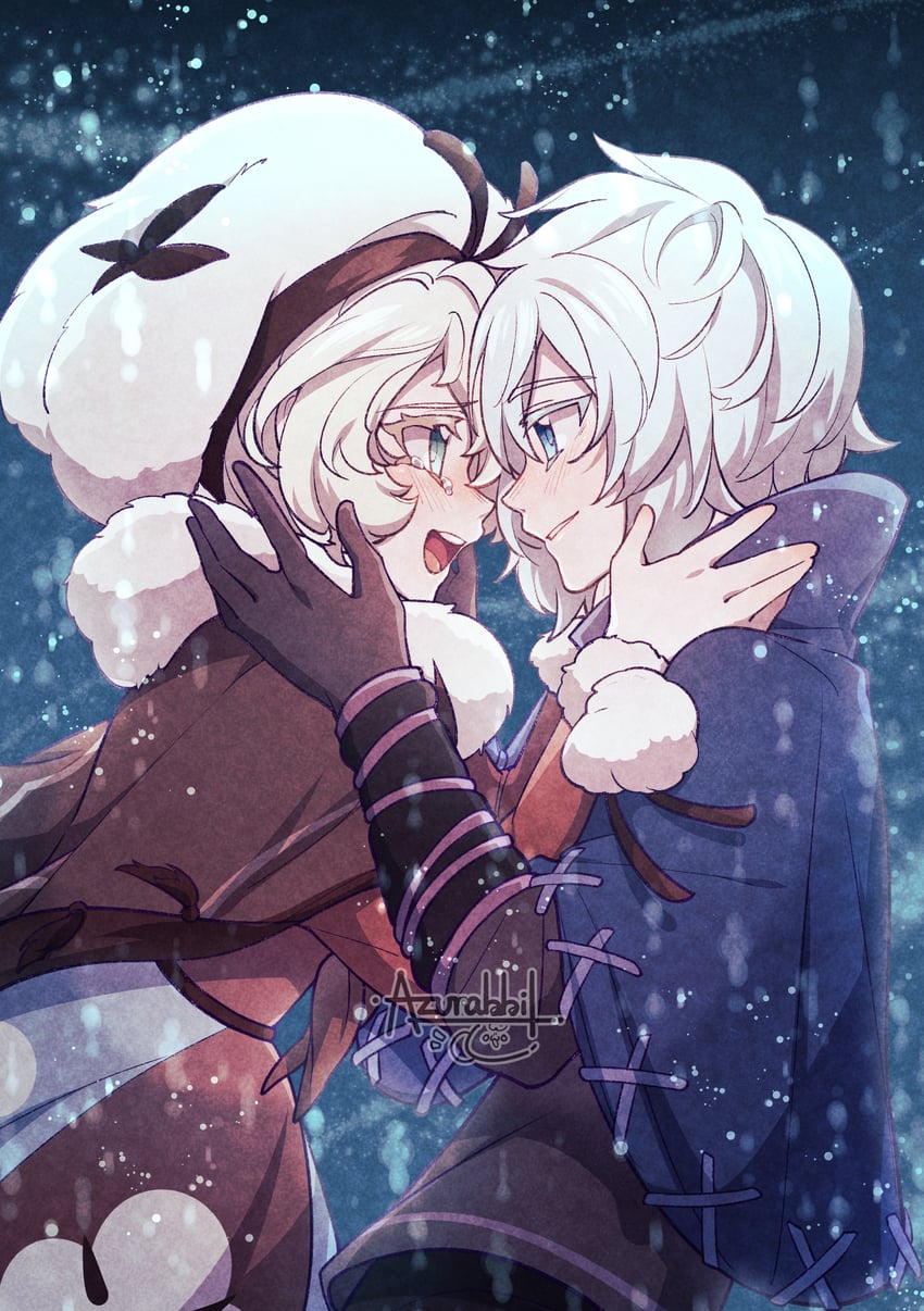 cotton cookie and sherbet cookie (cookie run and 1 more) drawn by miomawla