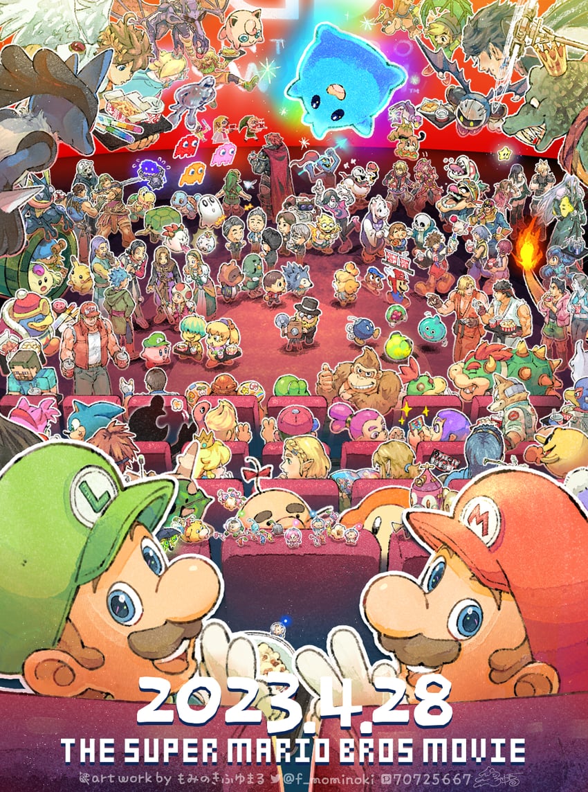 link, inkling player character, pikachu, princess zelda, tifa lockhart, and 114 more (pokemon and 57 more) drawn by fuyumaru_mominoki