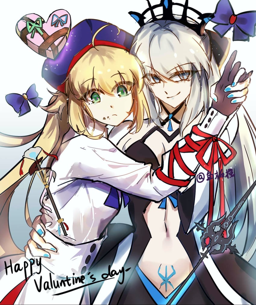 artoria pendragon, morgan le fay, and artoria caster (fate and 1 more) drawn by alizi795