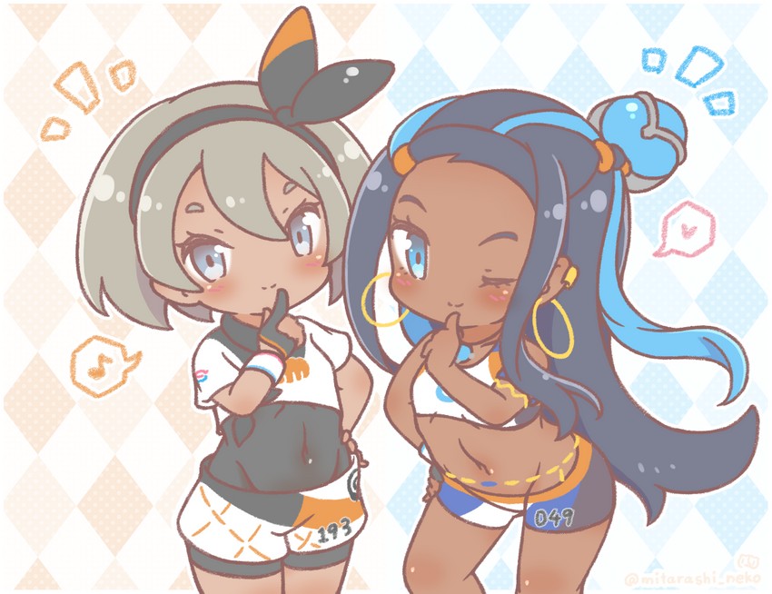 nessa and bea (pokemon and 1 more) drawn by mitarashi_neko