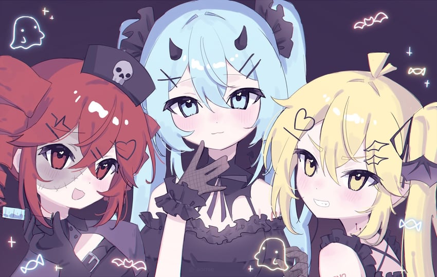 hatsune miku, kasane teto, and akita neru (vocaloid and 2 more) drawn by aomie