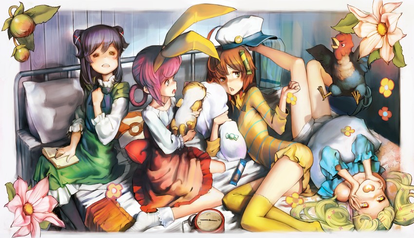 sherlock shellingford, hercule barton, cordelia glauca, yuzurizaki nero, and kamaboko (tantei opera milky holmes) drawn by ataruman