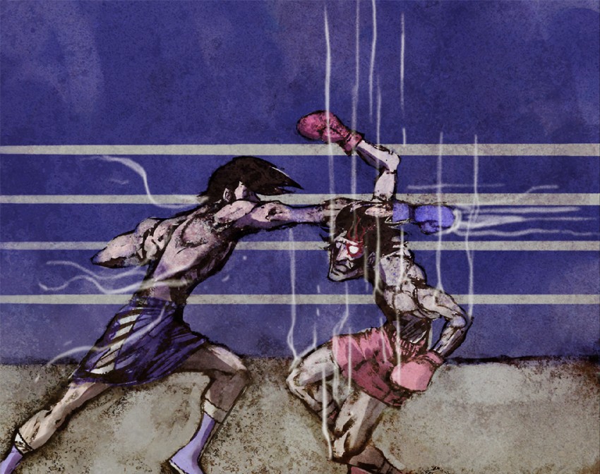 yabuki joe and rikiishi tooru (ashita no joe) drawn by dragon-ism