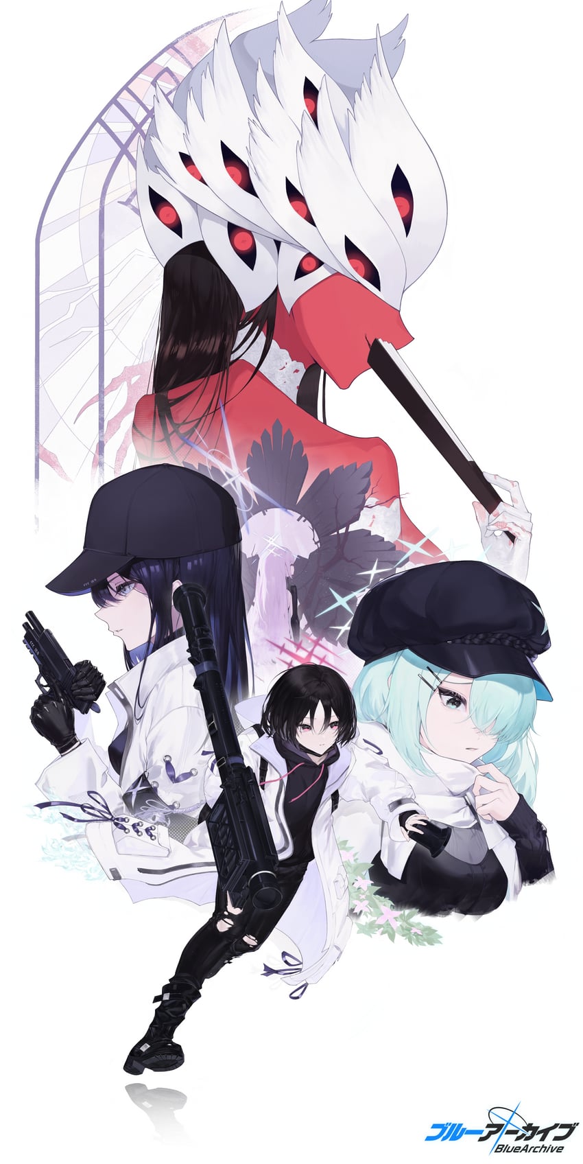 saori, atsuko, hiyori, misaki, and beatrice (blue archive) drawn by 14yuruis