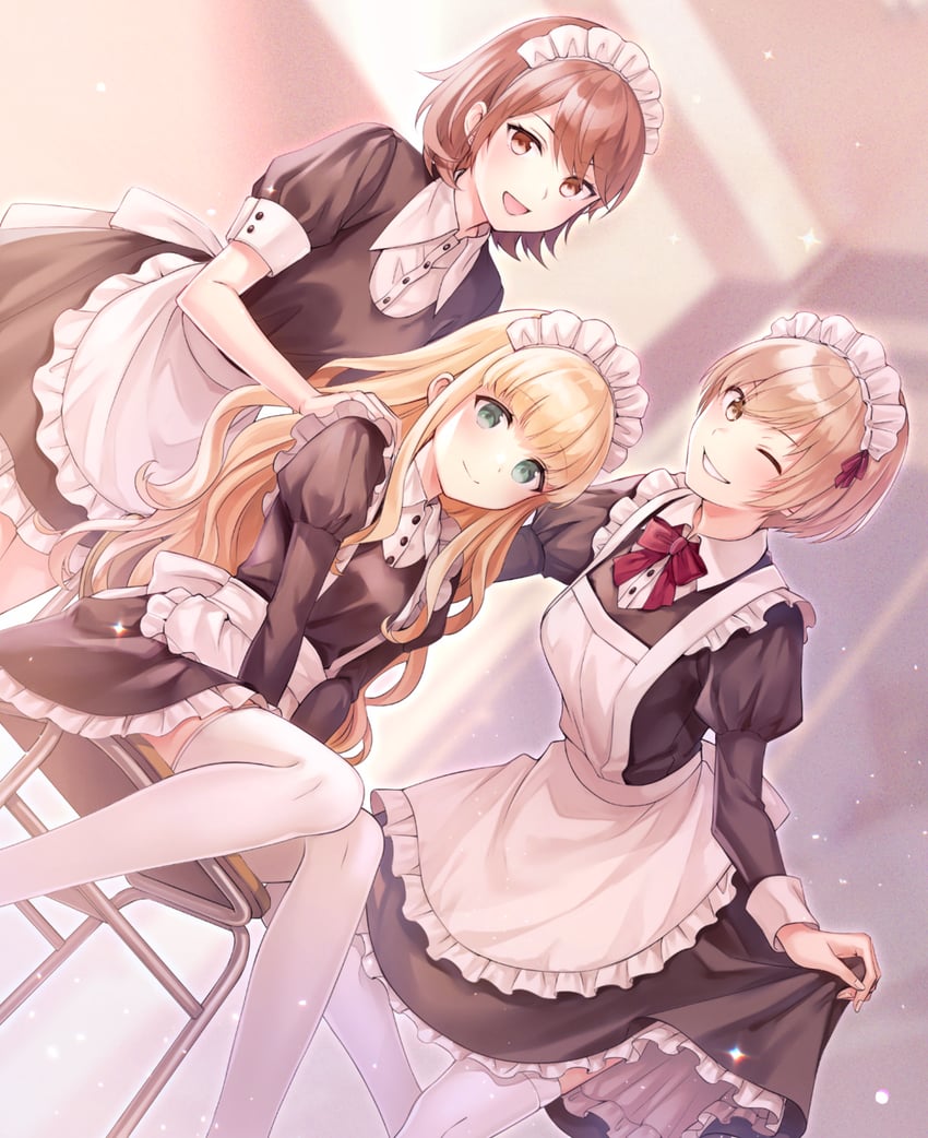 satonaka chie, takeba yukari, and rei (persona and 4 more) drawn by e_(eokiba)