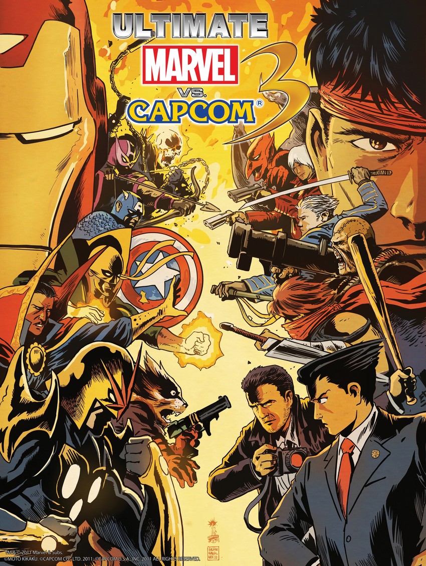 ryu, dante, phoenix wright, vergil, steve rogers, and 13 more (street fighter and 14 more) drawn by franceso_francavilla