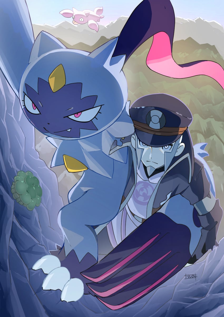 ingo, sneasler, and gligar (pokemon and 1 more) drawn by esnyra41
