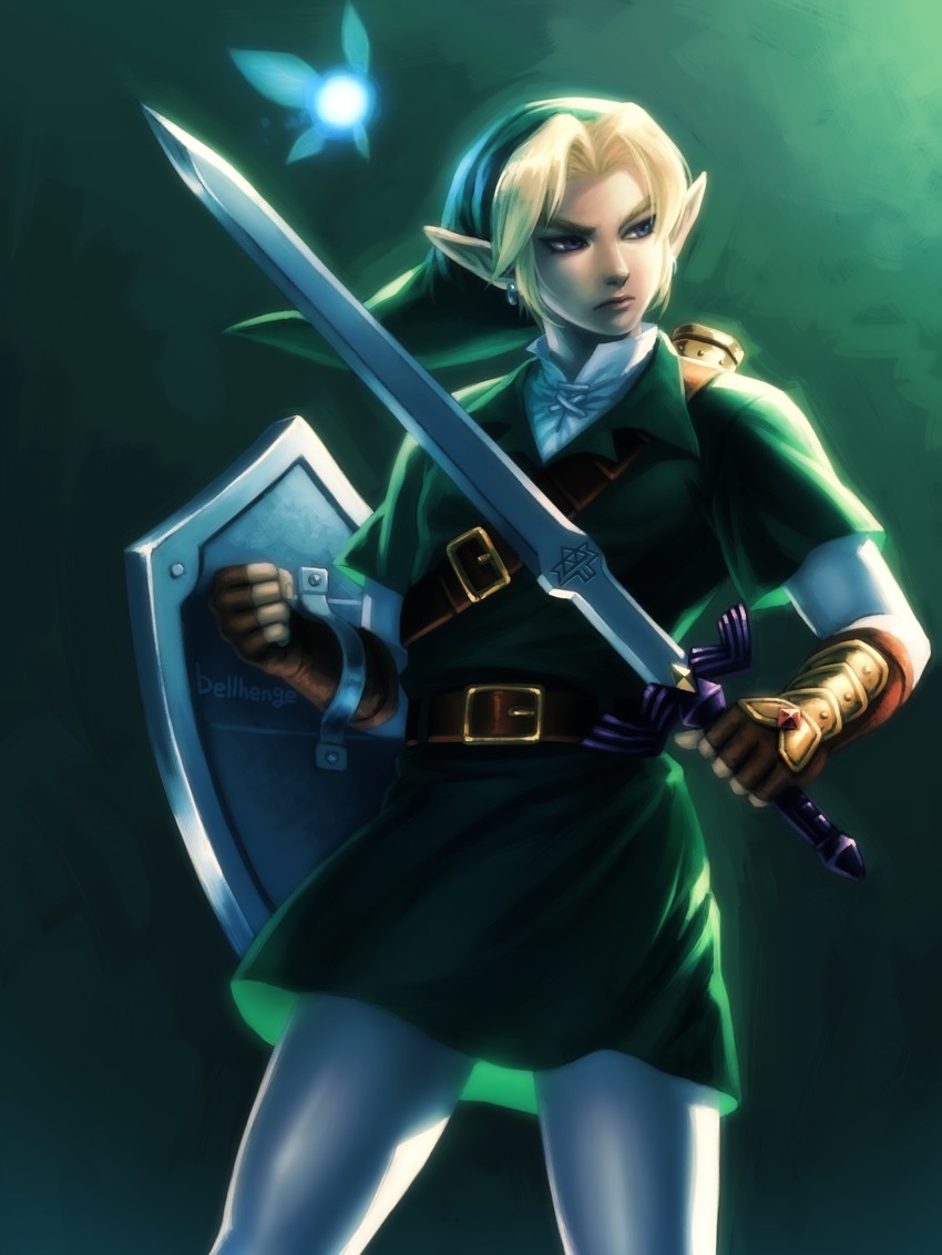 link and navi (the legend of zelda and 1 more) drawn by bellhenge