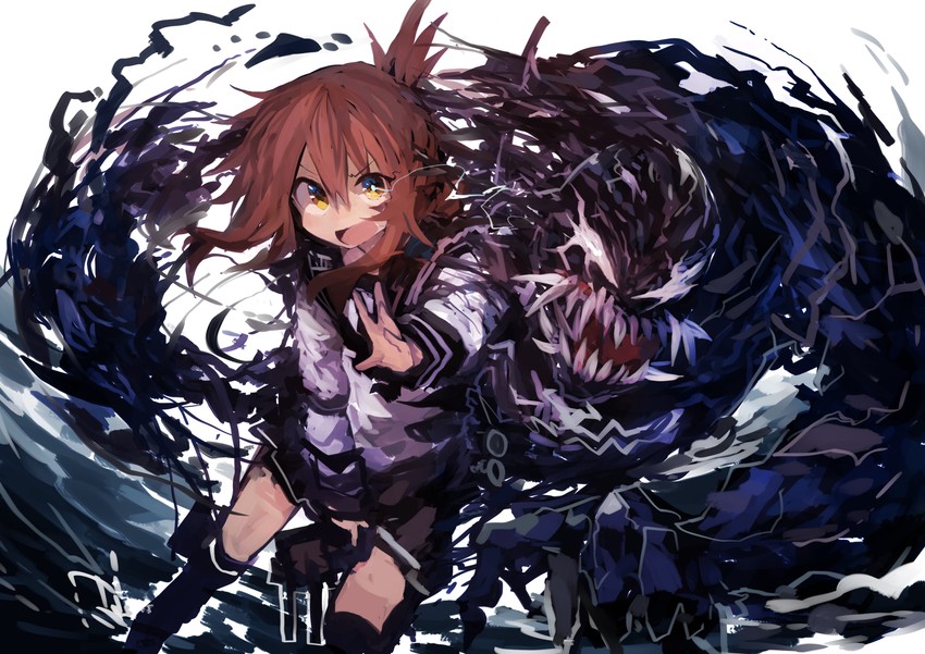 inazuma and venom (kantai collection and 2 more) drawn by kaamin_(mariarose753)