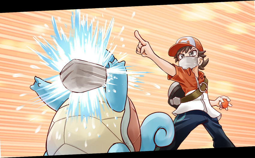 squirtle and chase (pokemon and 1 more) drawn by chamaji