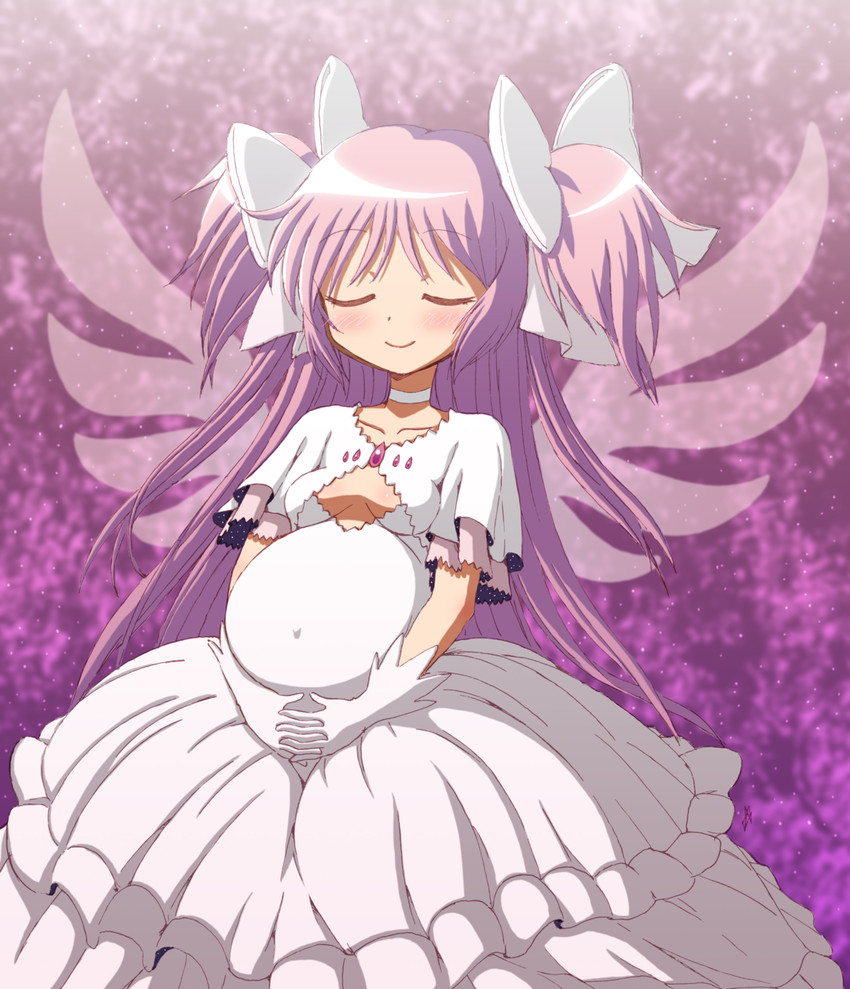 kaname madoka and ultimate madoka (mahou shoujo madoka magica) drawn by vzmk2