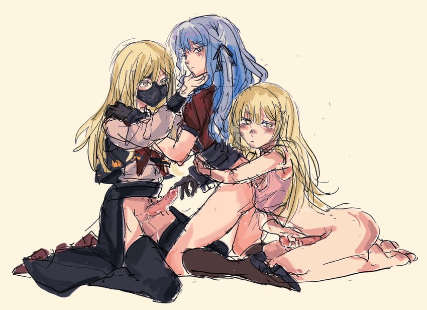 togawa sakiko, wakaba mutsumi, mortis, and oblivionis (bang dream! and 1 more) drawn by kita_no_shinya