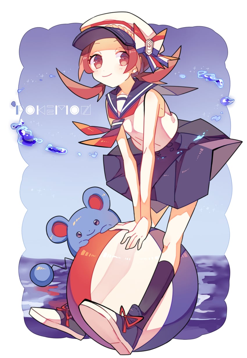 lyra and marill (pokemon and 1 more) drawn by nagatsukiariake