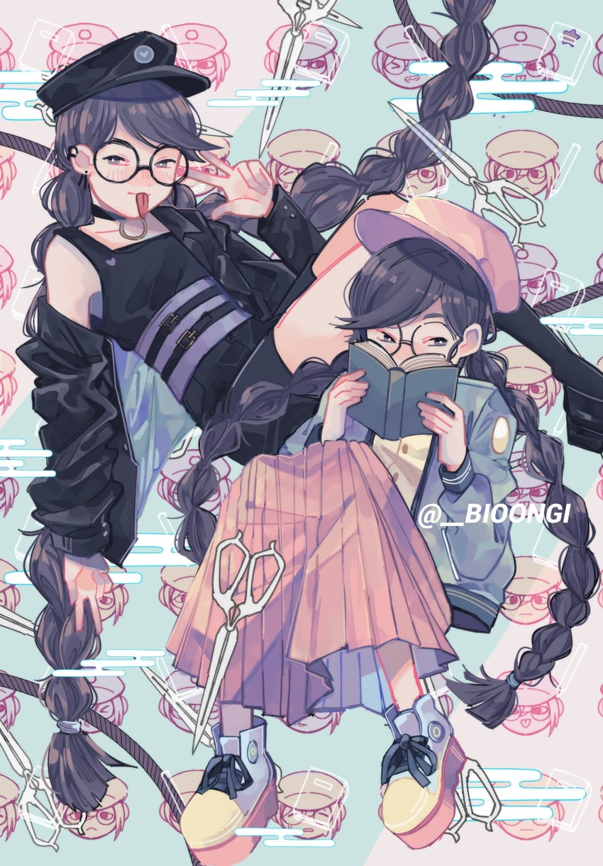 fukawa toko and genocider shou (danganronpa and 1 more) drawn by bio_(bioshitto)